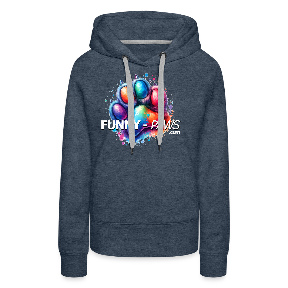FUNNY PAWS - Women’s Premium Hoodie - Jeansblau