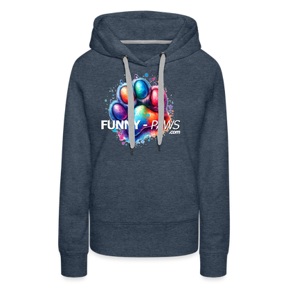 FUNNY PAWS - Women’s Premium Hoodie - Jeansblau