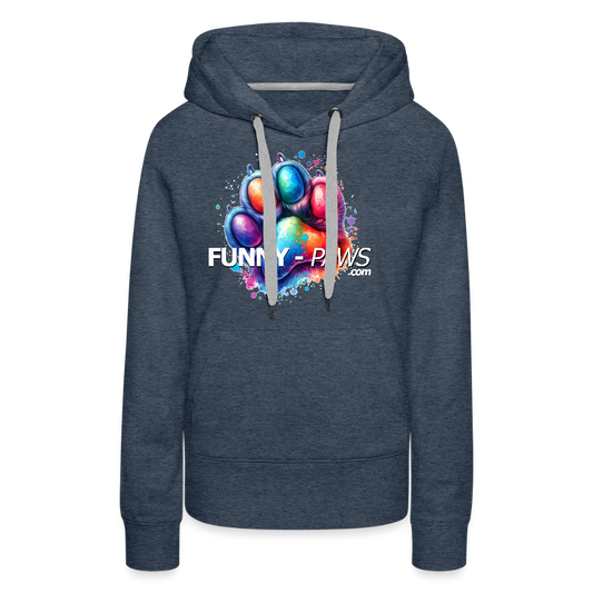 FUNNY PAWS - Women’s Premium Hoodie - Jeansblau