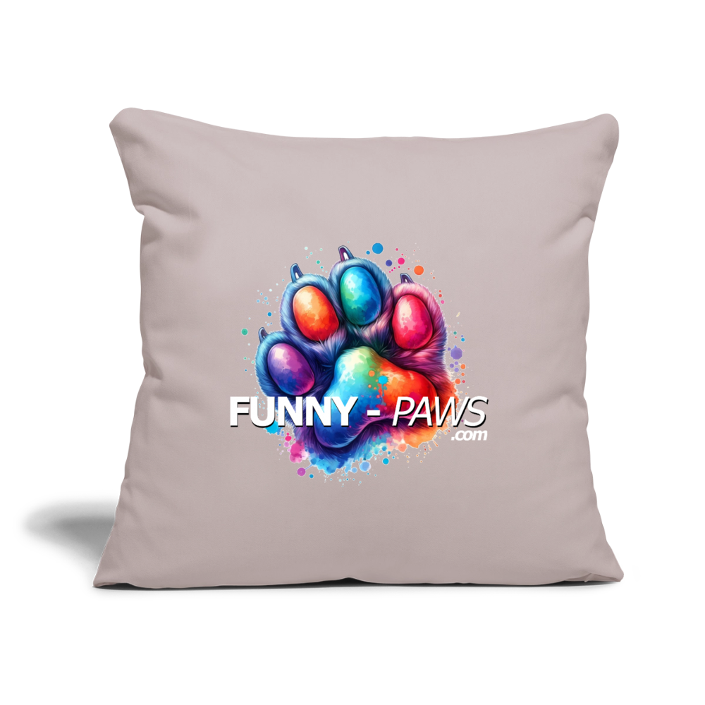 FUNNY PAWS - Sofakissen mit Füllung (44 x 44 cm) - helles Taupe