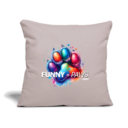 FUNNY PAWS - Sofakissen mit Füllung (44 x 44 cm) - helles Taupe