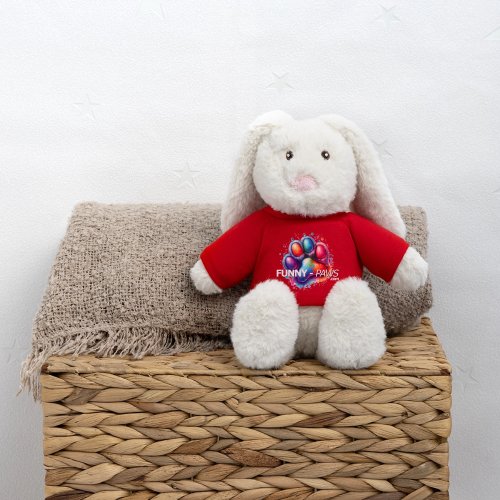 FUNNY PAWS - MiniFeet® RecycelHase® Creme - Rot