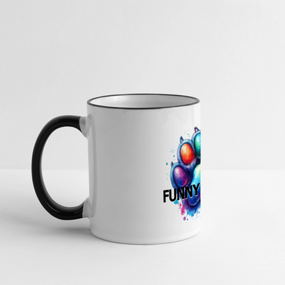 FUNNY PAWS - Panoramic Mug - Weiß/Schwarz