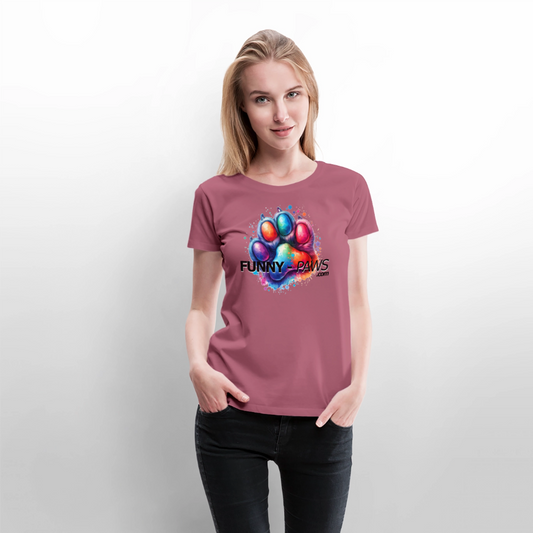 FUNNY PAWS - Women’s Premium T-Shirt - Mauve