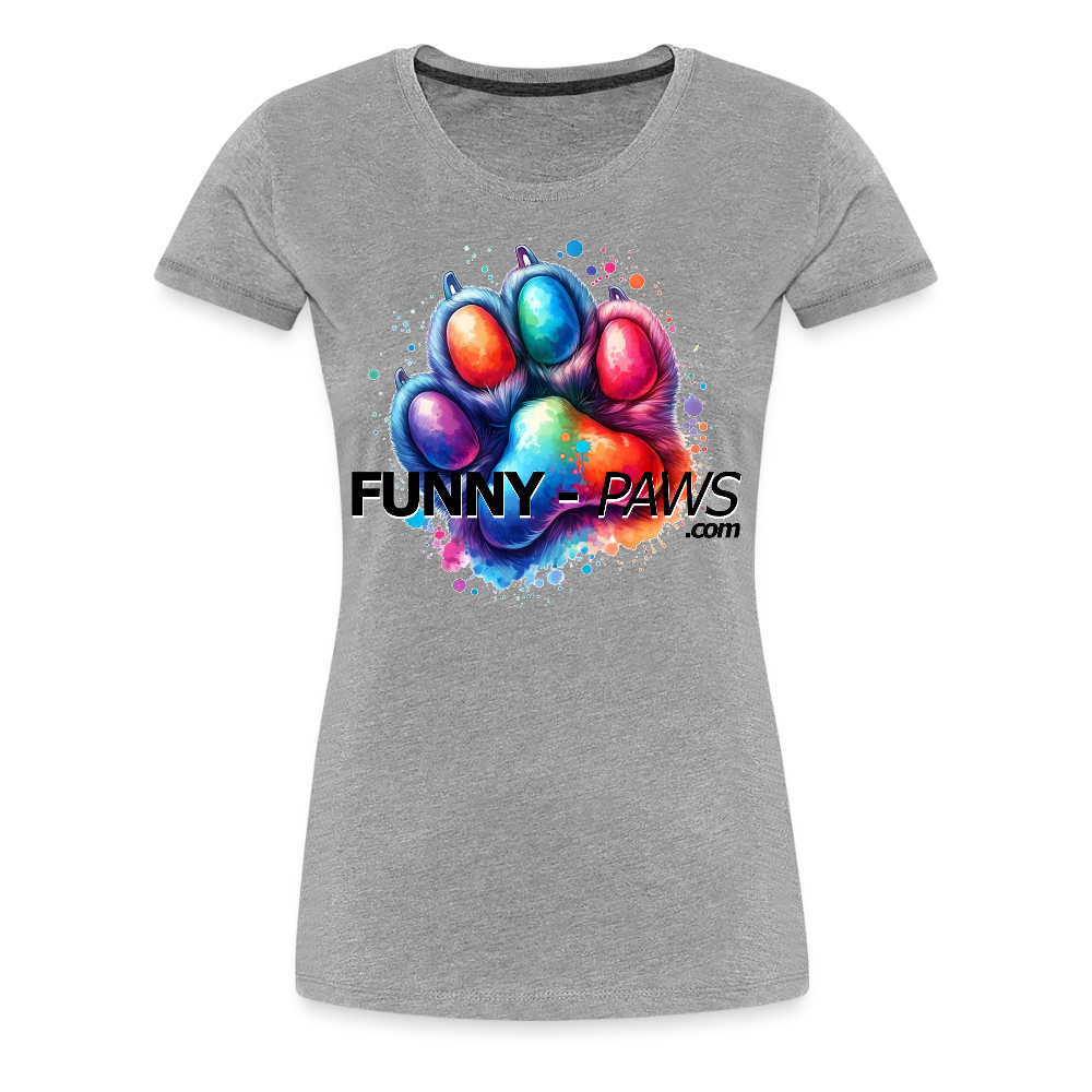 FUNNY PAWS - Women’s Premium T-Shirt - Grau meliert