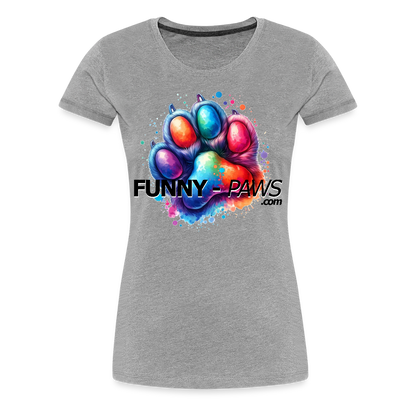 FUNNY PAWS - Women’s Premium T-Shirt - Grau meliert