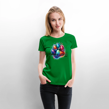 FUNNY PAWS - Women’s Premium T-Shirt - Grün