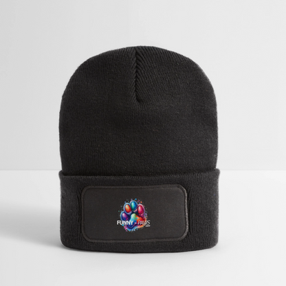 FUNNY PAWS - Recycelte Patch Beanie - Dunkelgrau