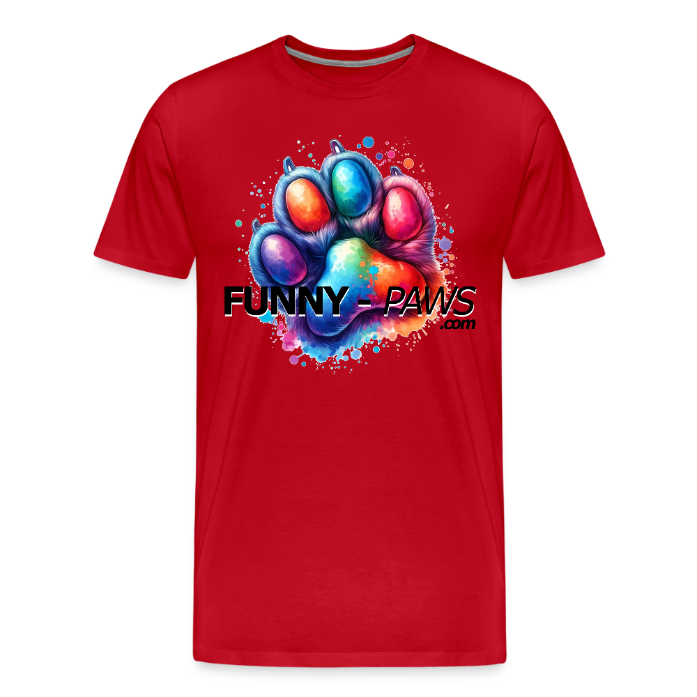 FUNNY PAWS - Men’s Premium T-Shirt - Rot