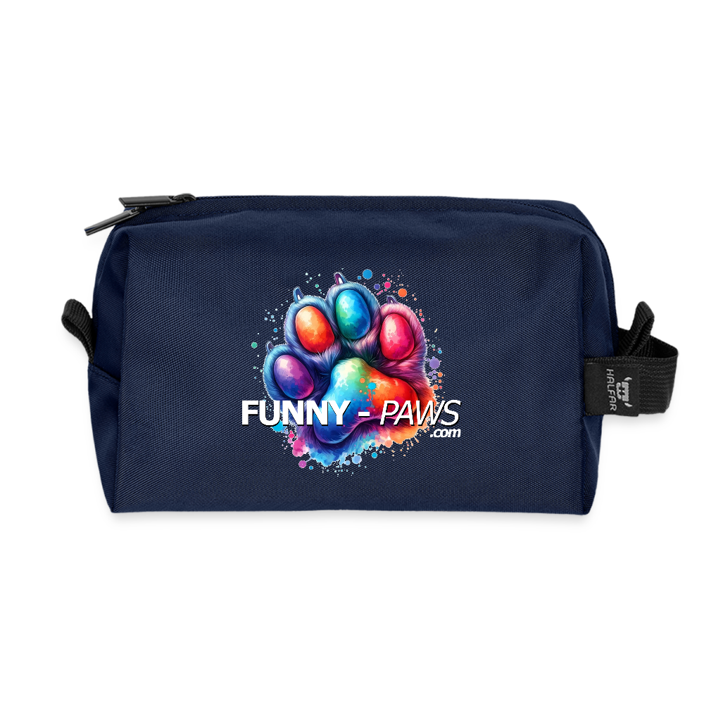 FUNNY PAWS - Recycelte Kulturtasche - Navy