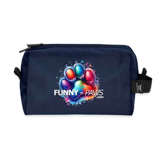 FUNNY PAWS - Recycelte Kulturtasche - Navy