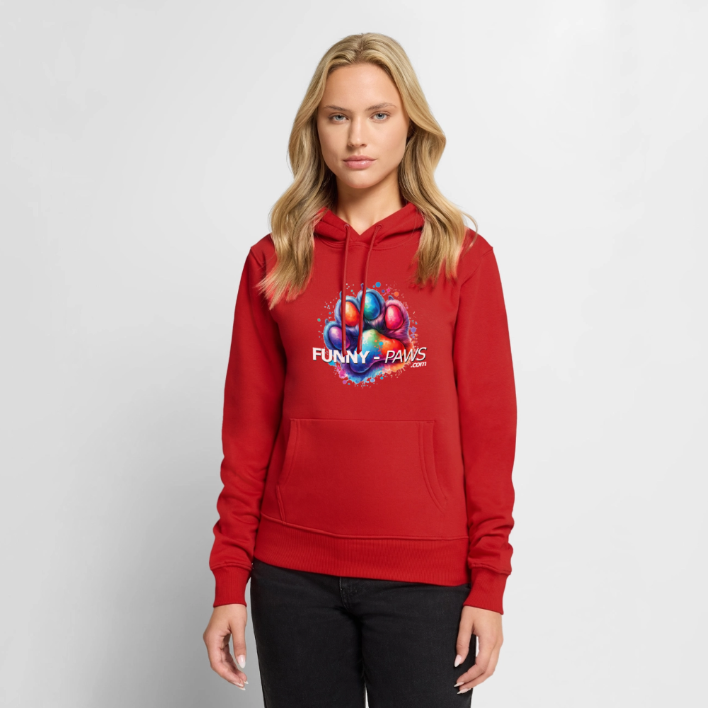 FUNNY PAWS - Women’s Premium Hoodie - Rot