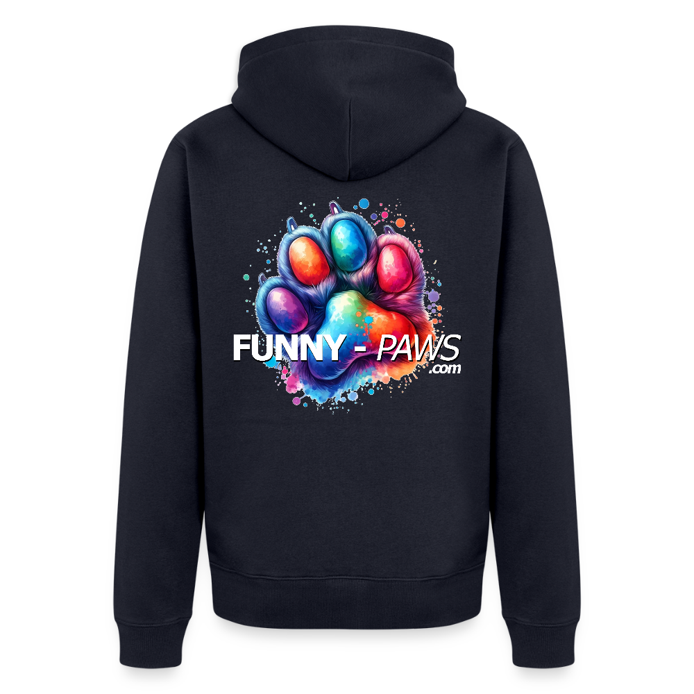 FUNNY PAWS - Men's Premium Hooded Jacket - Navy