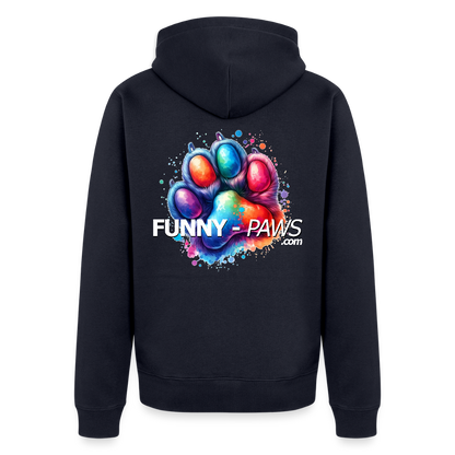 FUNNY PAWS - Men's Premium Hooded Jacket - Navy