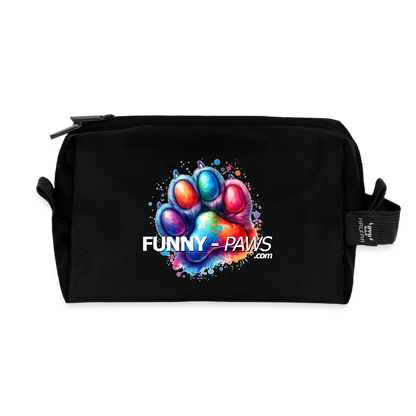 FUNNY PAWS - Recycelte Kulturtasche - Schwarz