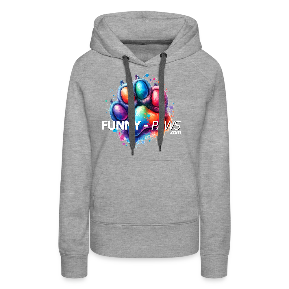 FUNNY PAWS - Women’s Premium Hoodie - Grau meliert