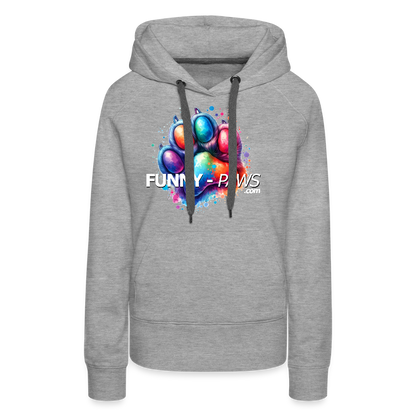 FUNNY PAWS - Women’s Premium Hoodie - Grau meliert