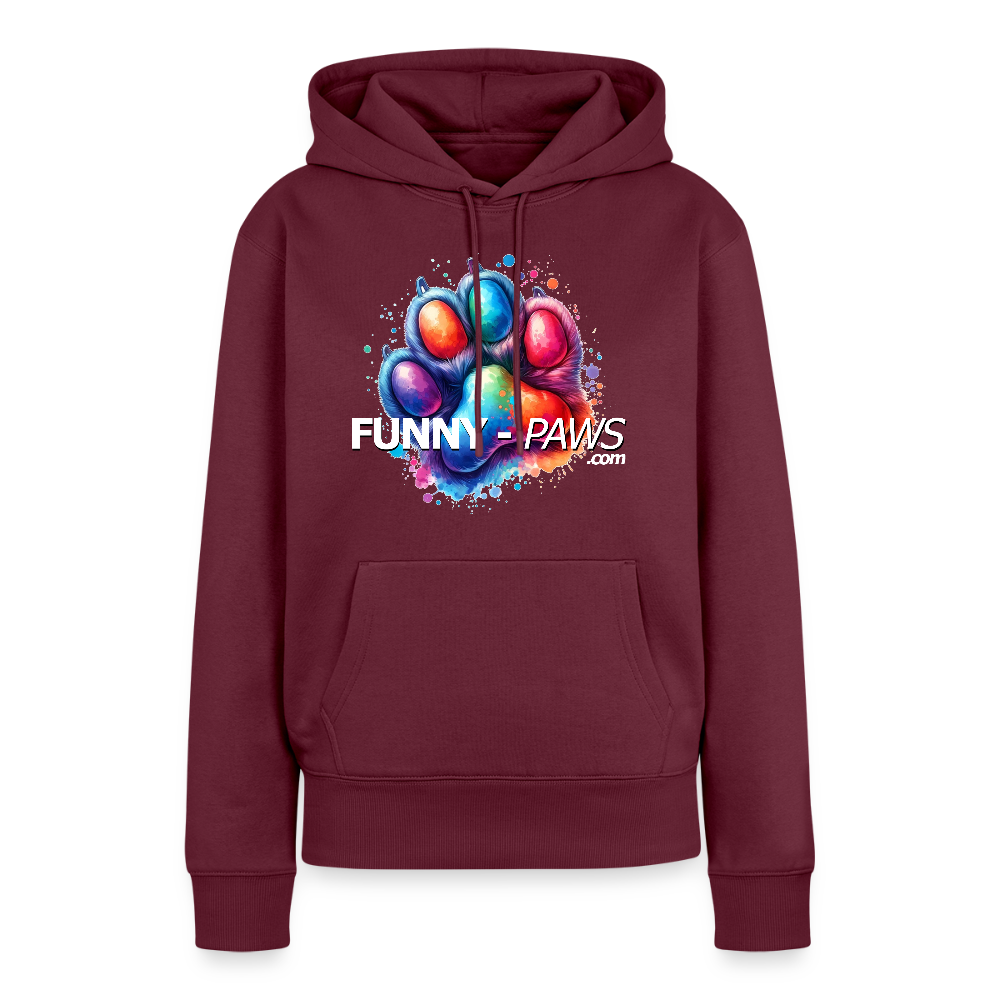 FUNNY PAWS - Women’s Premium Hoodie - Burgunderrot