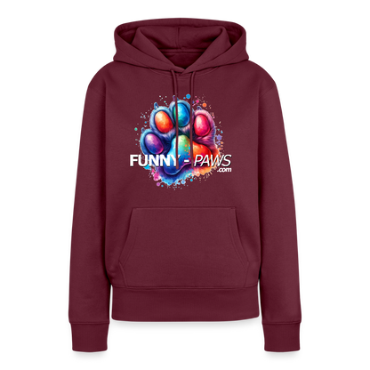 FUNNY PAWS - Women’s Premium Hoodie - Burgunderrot