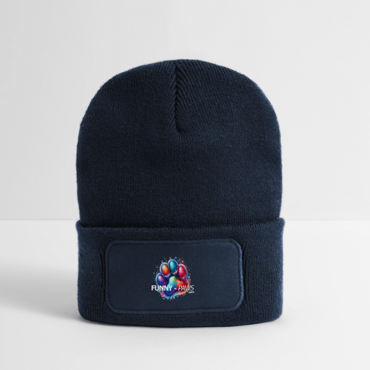 FUNNY PAWS - Recycelte Patch Beanie - French Navy