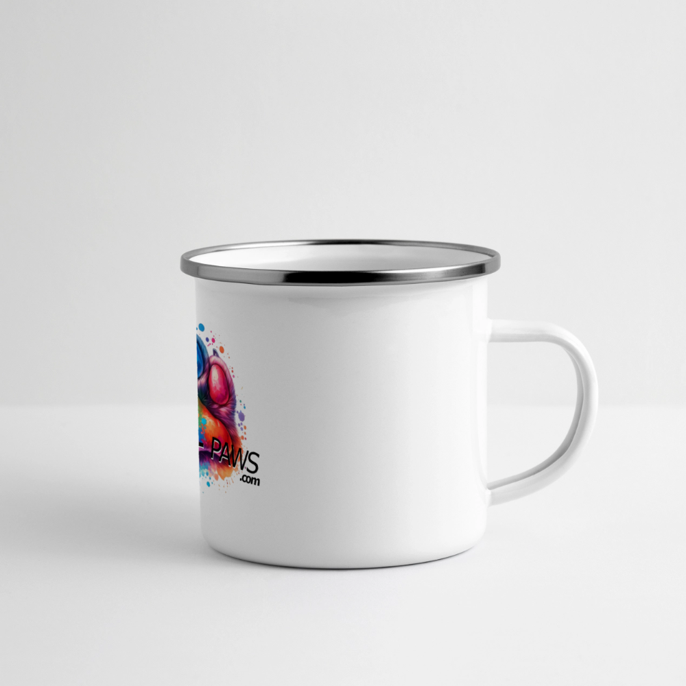 FUNNY PAWS - Panorama Emaille-Tasse - Weiß