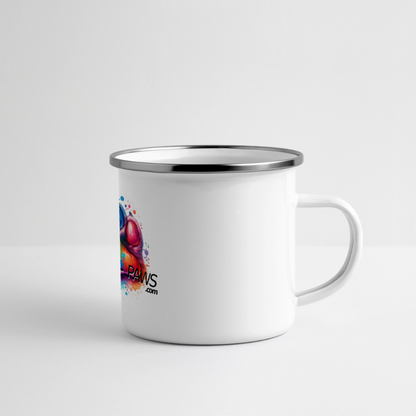 FUNNY PAWS - Panorama Emaille-Tasse - Weiß