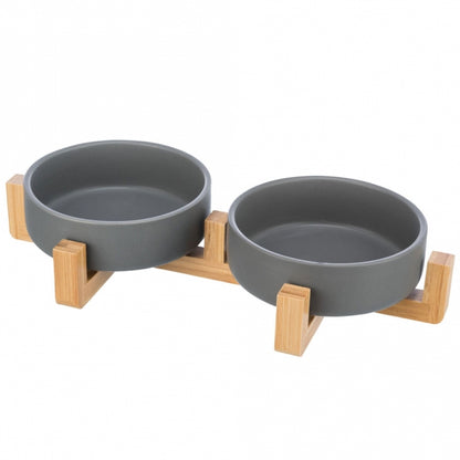 Napf-Set aus Keramik/Holz