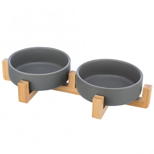 Napf-Set aus Keramik/Holz