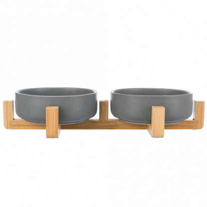 Napf-Set aus Keramik/Holz