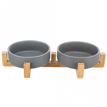 Napf-Set aus Keramik/Holz